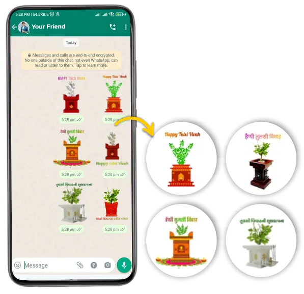 Tulshi Vivah whatsapp sticker poster